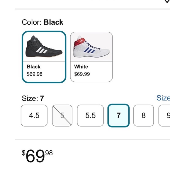 Adidas Black Wrestling Shoes with White Accents - Picture 6 of 7